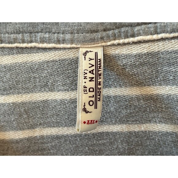 Old Navy Women's Gray White Striped Scoop Neck Blouse XXL Casual Relaxed - Picture 4 of 4